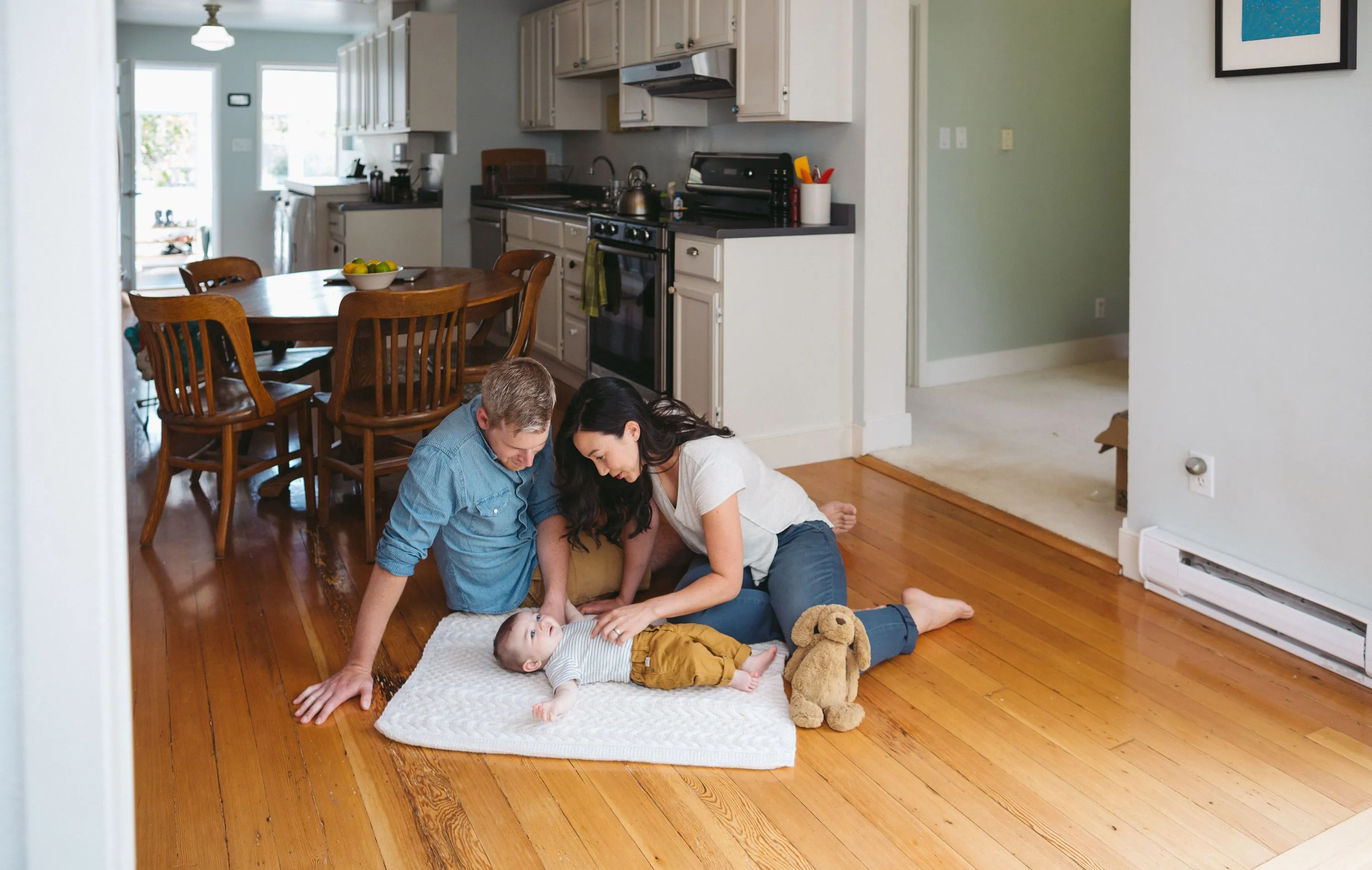 Family enjoying time together at home