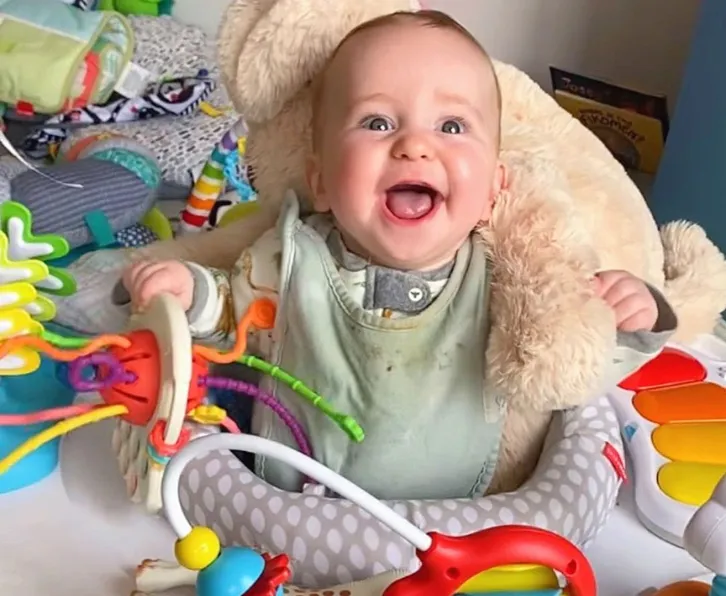 Smiling IVF baby