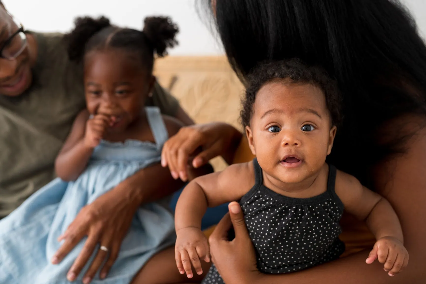 A joyful family moment.